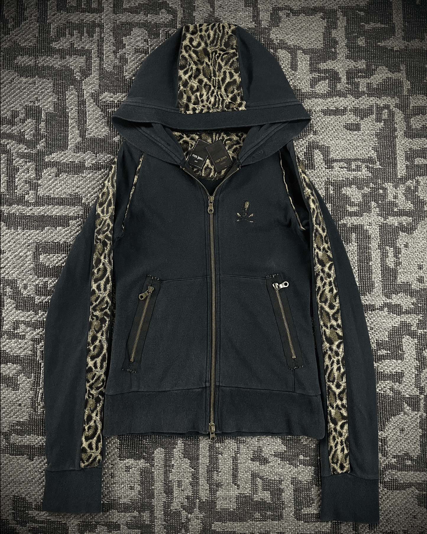 Roen Leopard Skull Hoodie