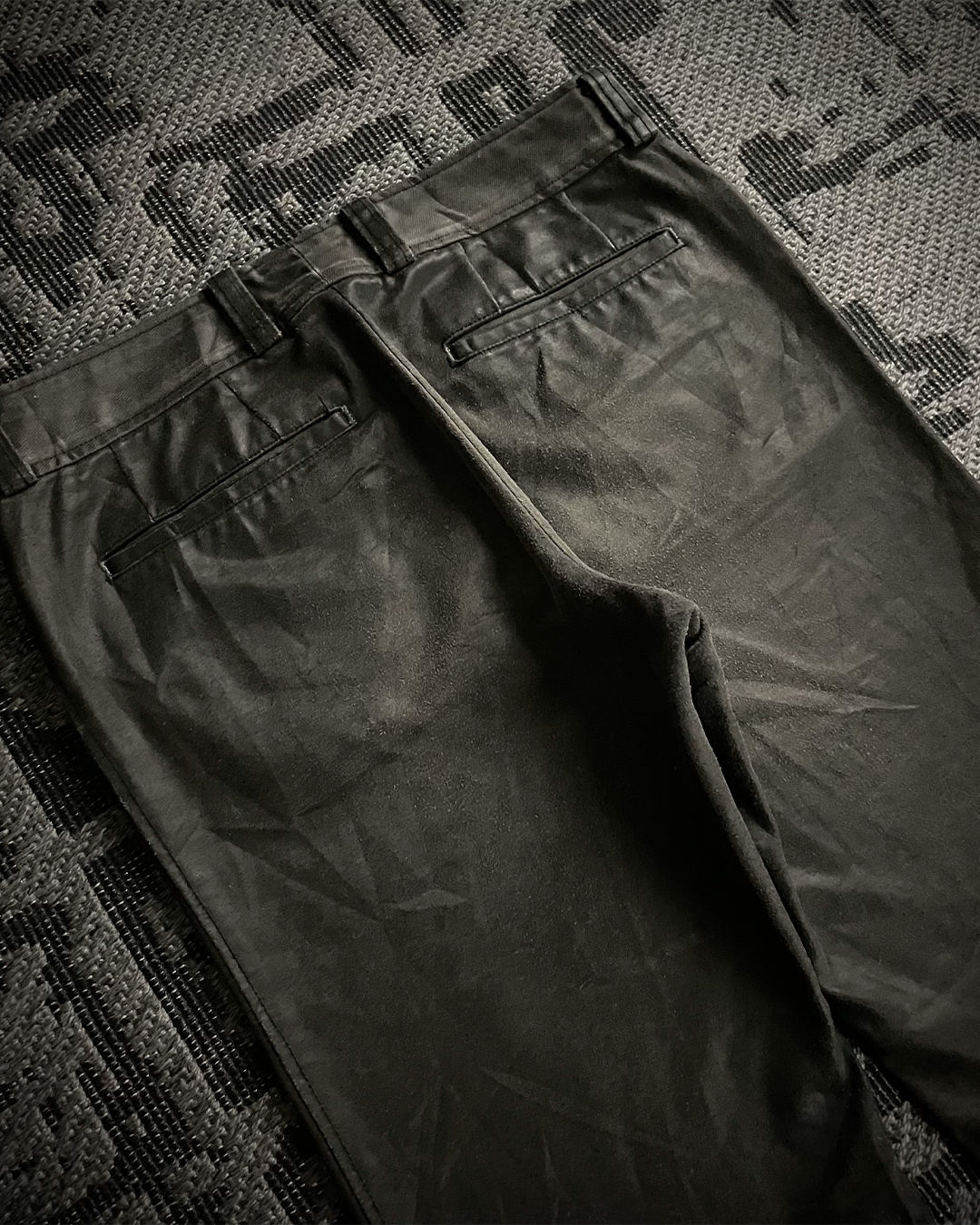 Tornado Mart Waxed Cotton Flared Pants