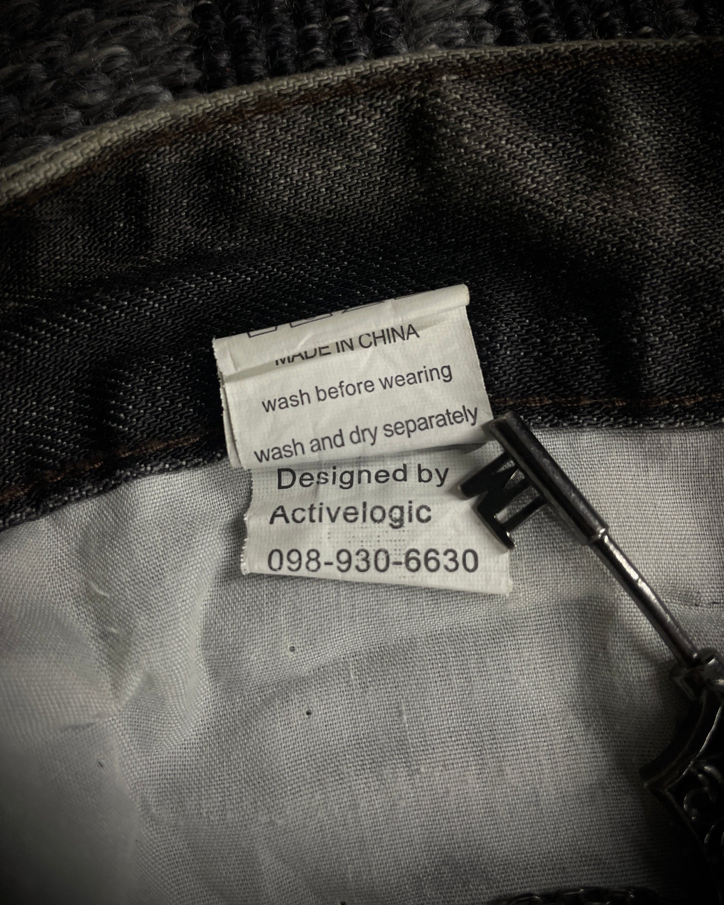 Black Crown Acid Wash Boot Cut Jeans