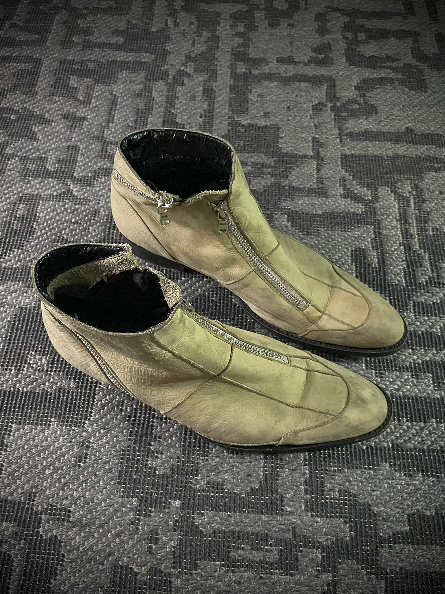 Tornado Mart Crocodile Leather Tornado Zip Boots