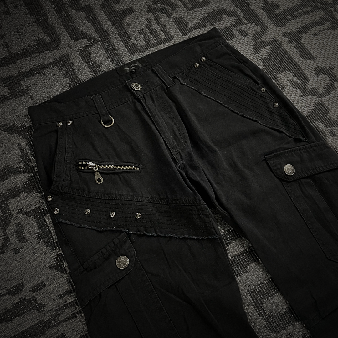 In The Attic Distressed Cargo Studded Pants