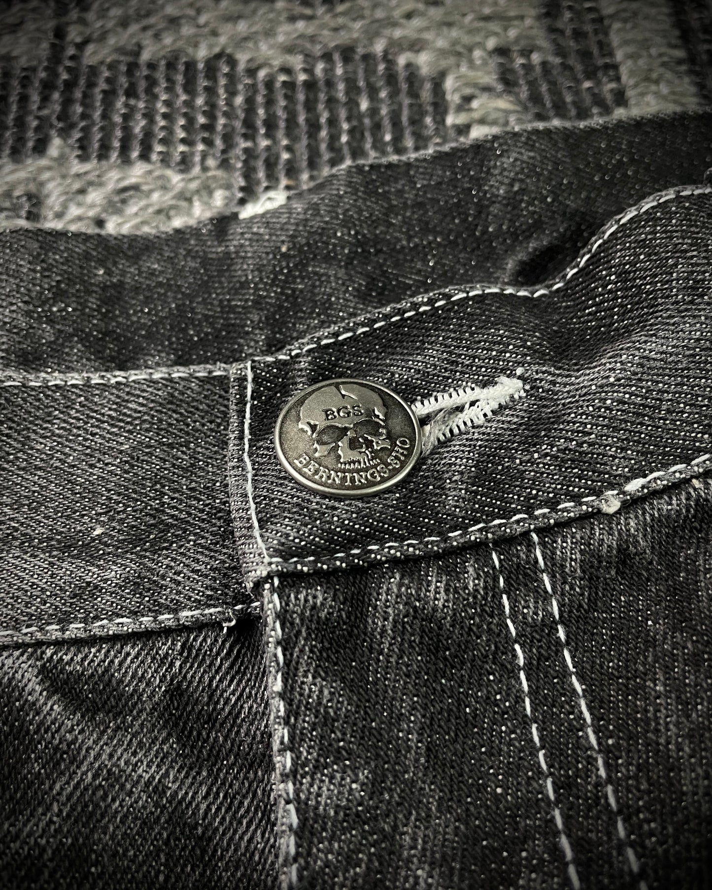 Bernnings Sho Silver Stitch Multi-zip Distressed Poem Bootcut Jeans