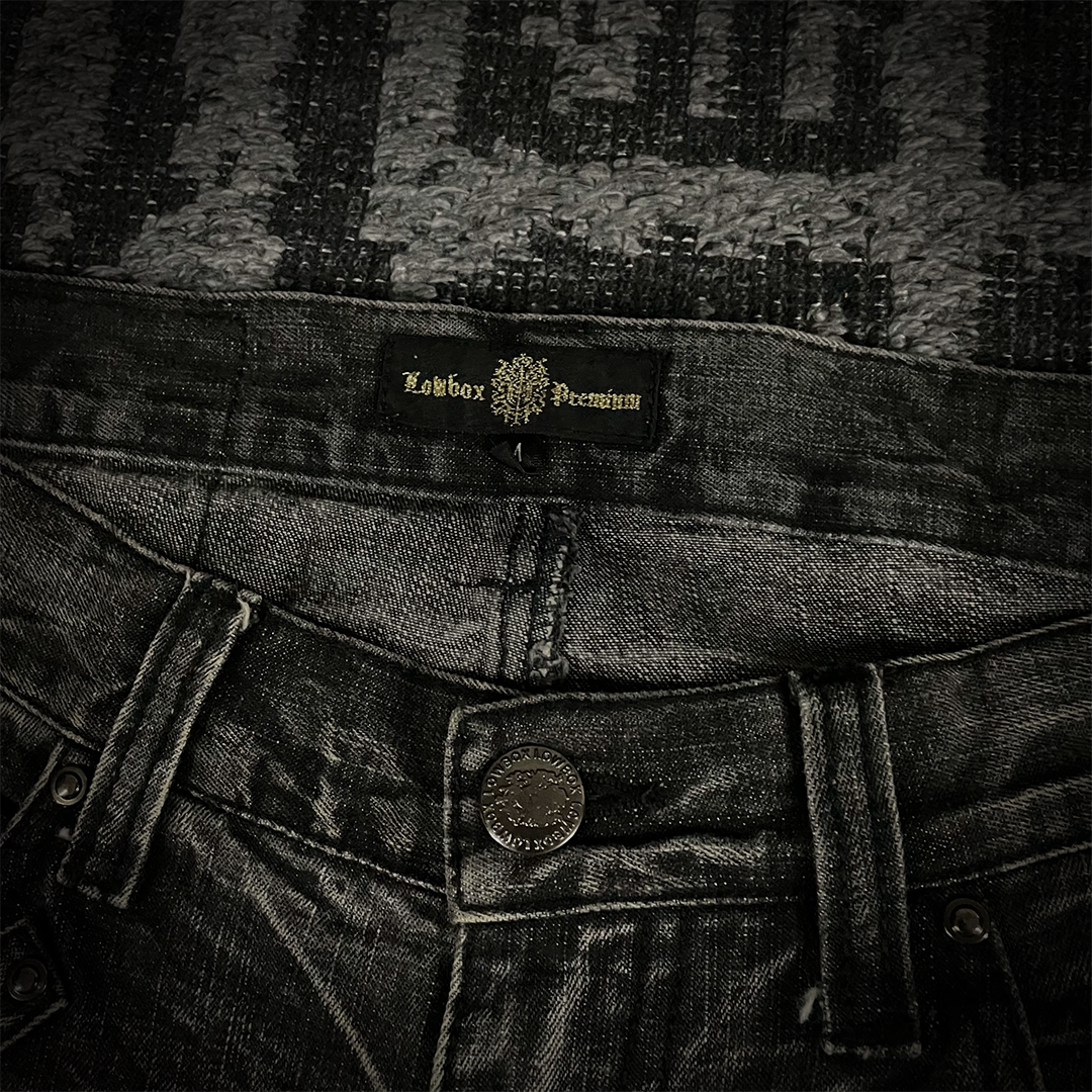Lowbox Glitter Splash Distressed Flared Jeans
