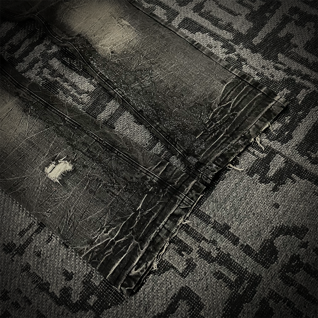 Lowbox Glitter Splash Distressed Flared Jeans