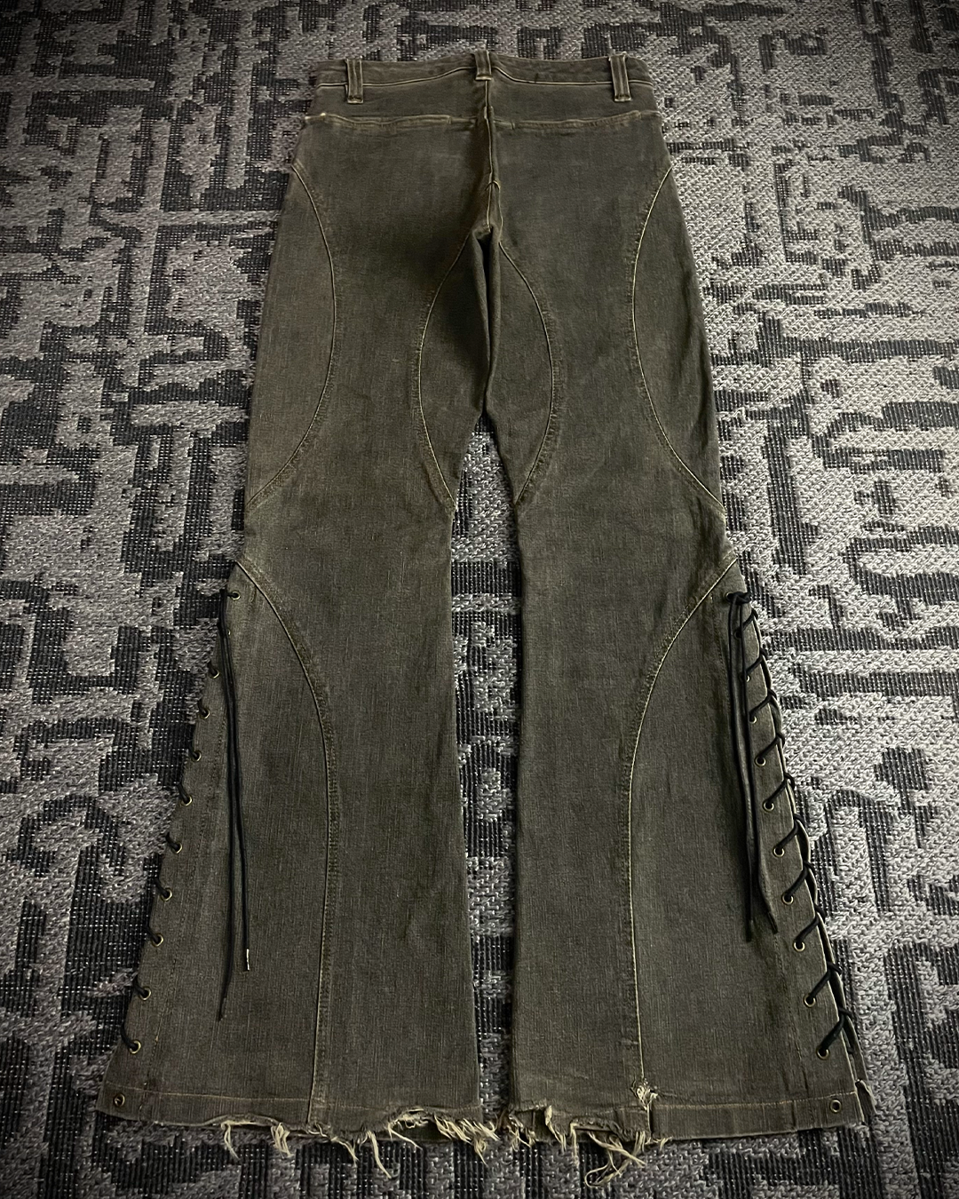 Tornado Mart Lace Up Flared Jeans