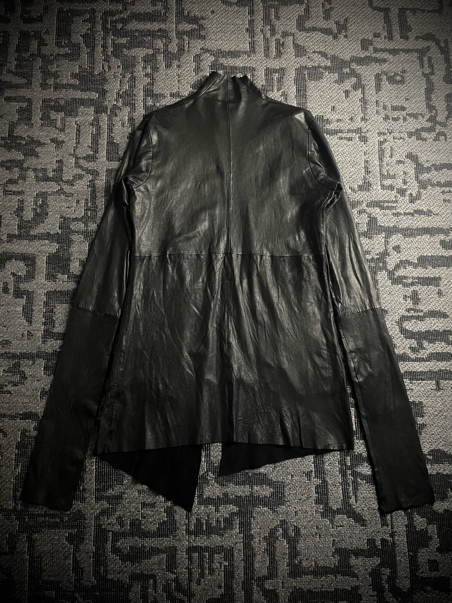 EKAM 00s Long Cardigan Leather Jacket
