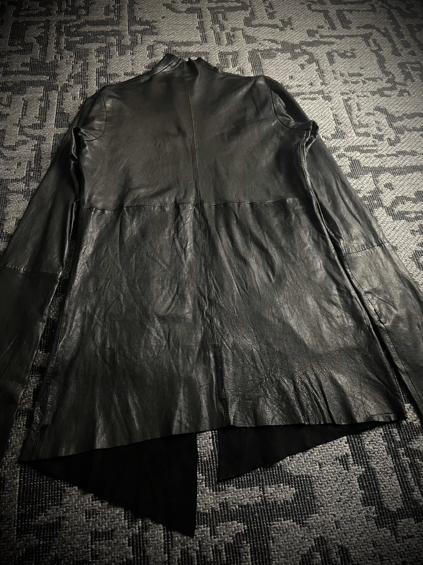 EKAM 00s Long Cardigan Leather Jacket
