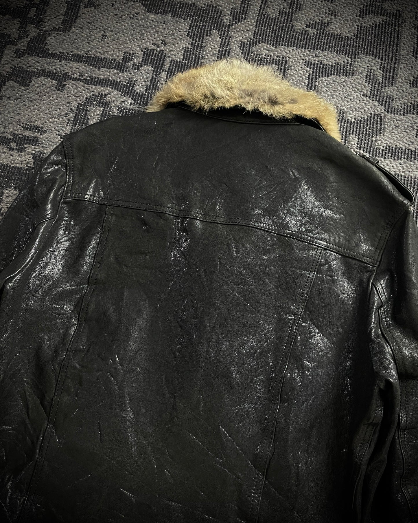 Tete Homme Sheep Skin Rabbit Fur Rider Jacket