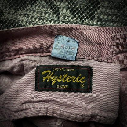 Rare Hysteric Glamour Smoke Wash Multizip With Bag Bondage Cargo Pants