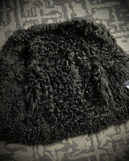 (For offer)Burberry Sample AW05 Brown Suede & Black Shearling Sleeveless Vest