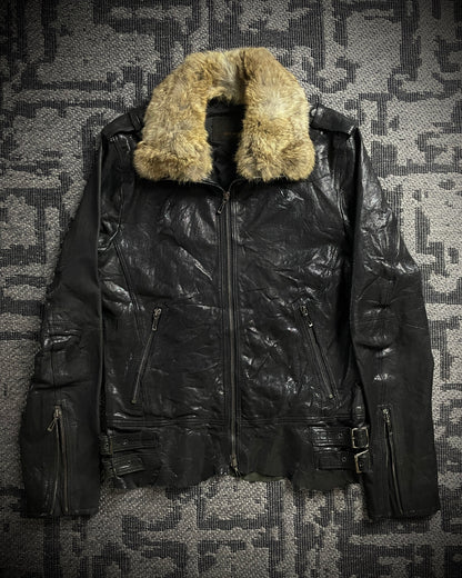 Tete Homme Sheep Skin Rabbit Fur Rider Jacket