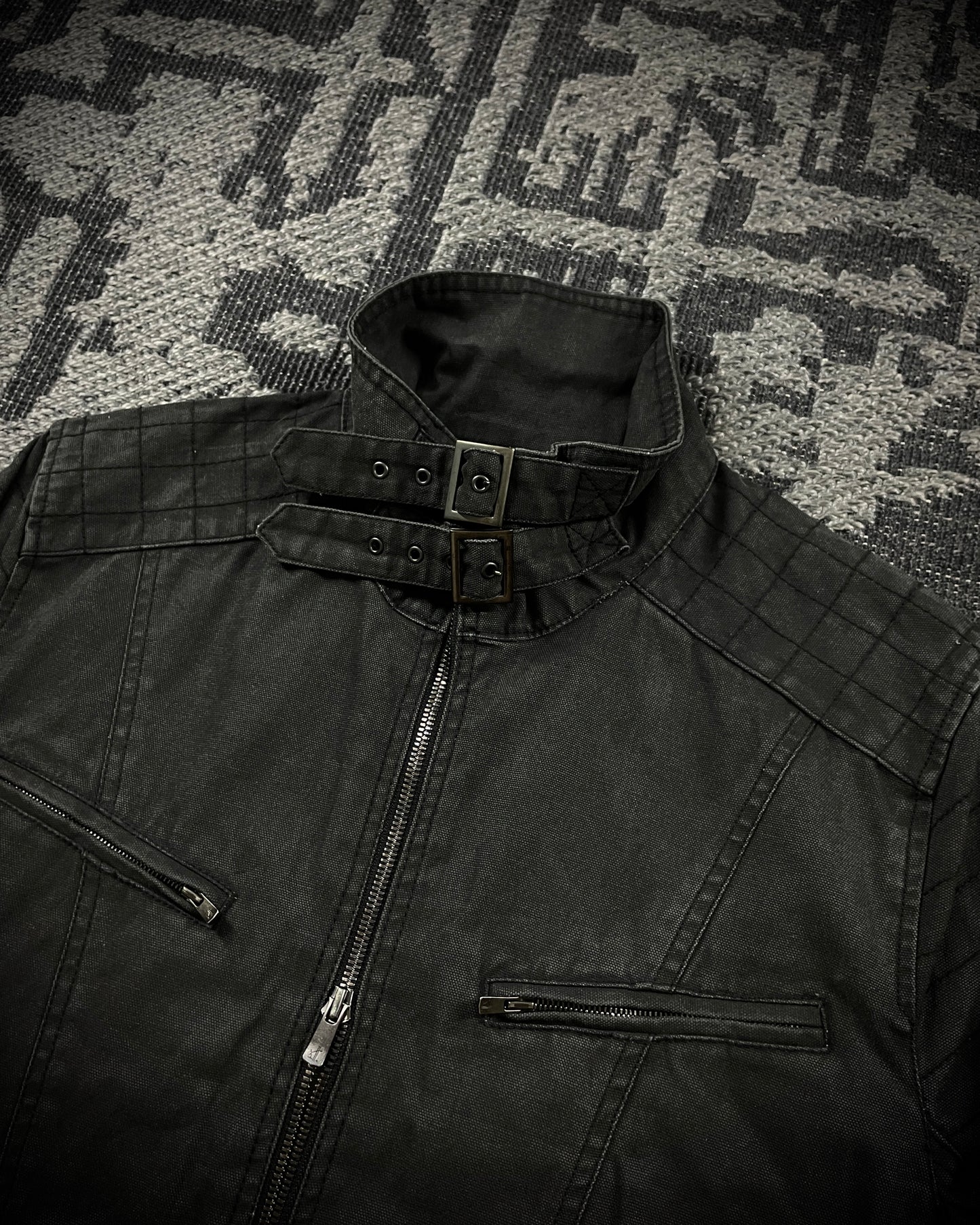 Schlüssel Back Lace Up Rider Faded Canvas Jacket