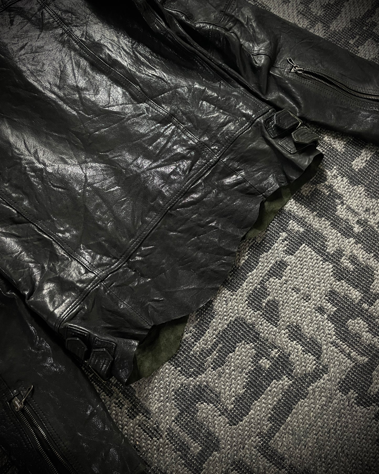 Tete Homme Sheep Skin Rabbit Fur Rider Jacket