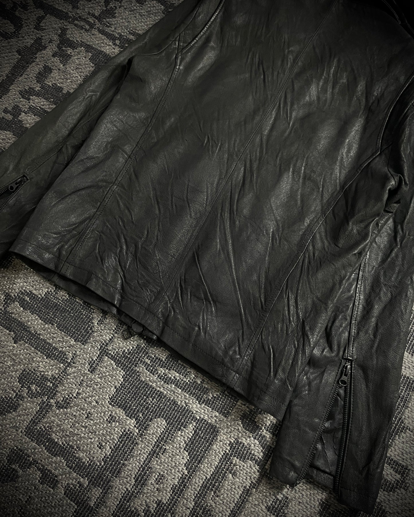 CUSTOM CULTURE Real Fur Multi-Pocket Leather Jacket