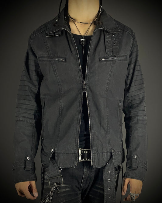 Schlüssel Back Lace Up Rider Faded Canvas Jacket