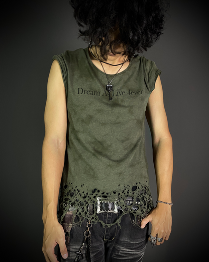 Semantic Design “Dream as live 4ever” Distressed T-shirt