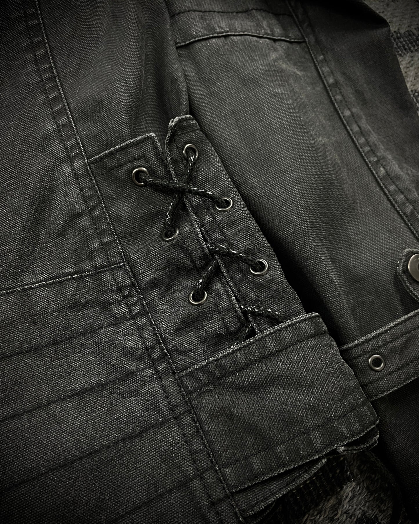 Schlüssel Back Lace Up Rider Faded Canvas Jacket