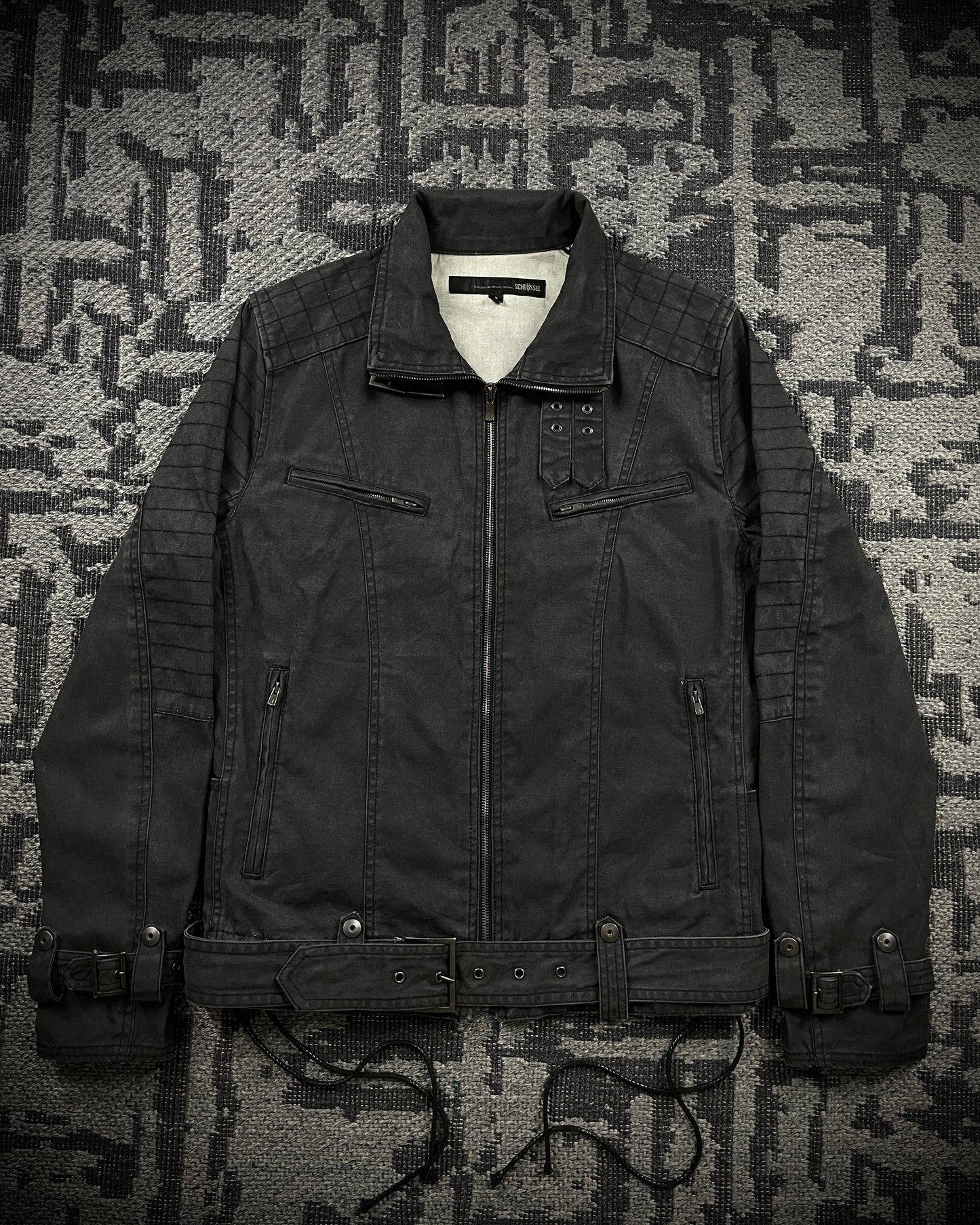 Schlüssel Back Lace Up Rider Faded Canvas Jacket