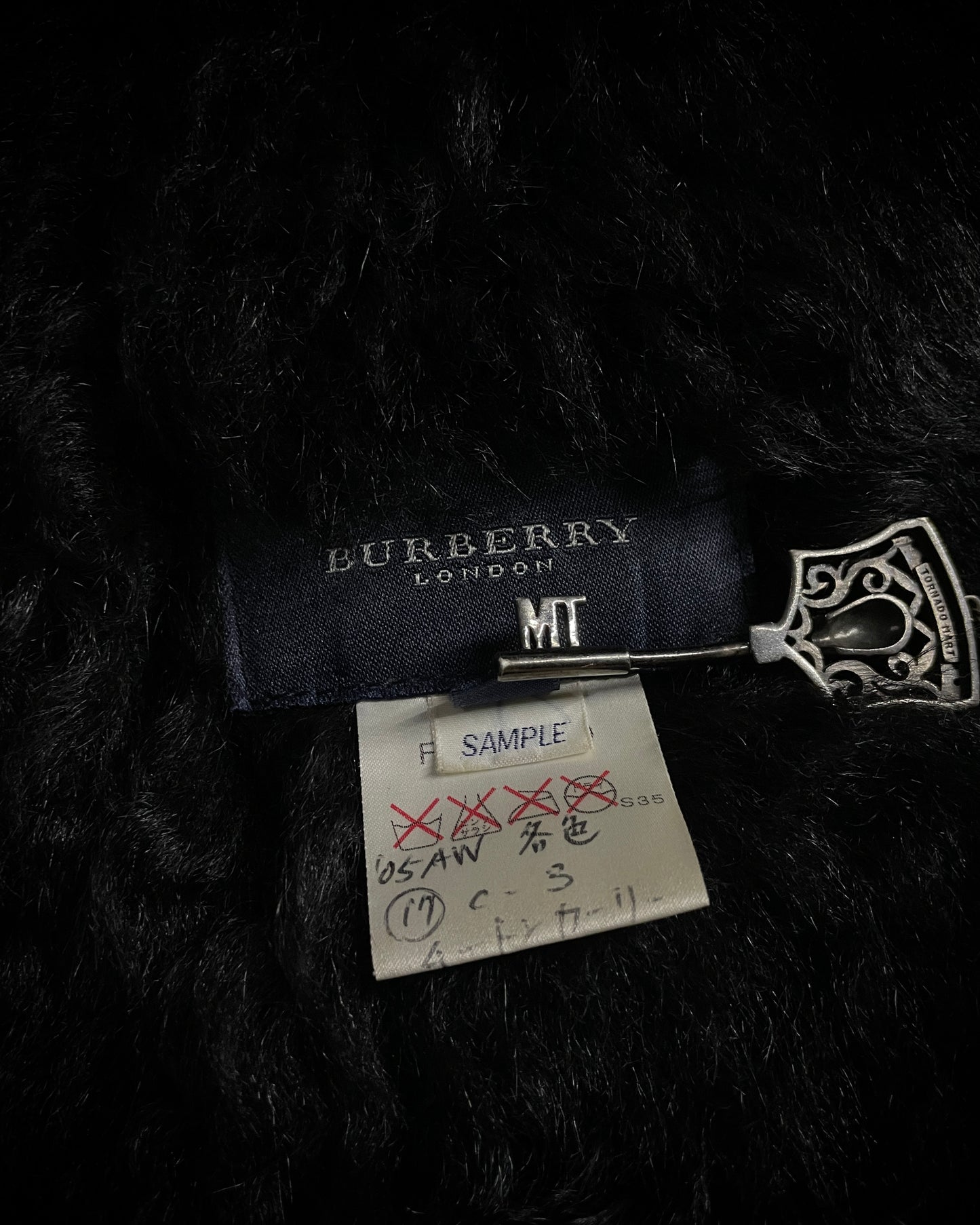 (For offer)Burberry Sample AW05 Brown Suede & Black Shearling Sleeveless Vest