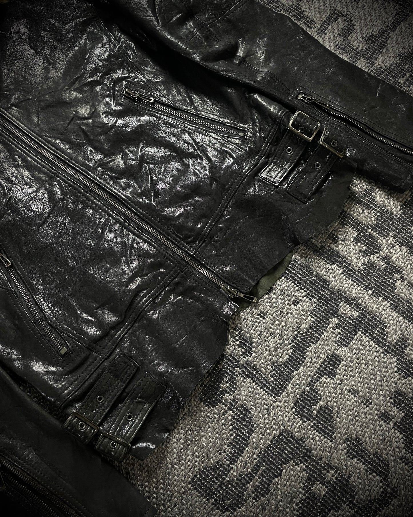 Tete Homme Sheep Skin Rabbit Fur Rider Jacket