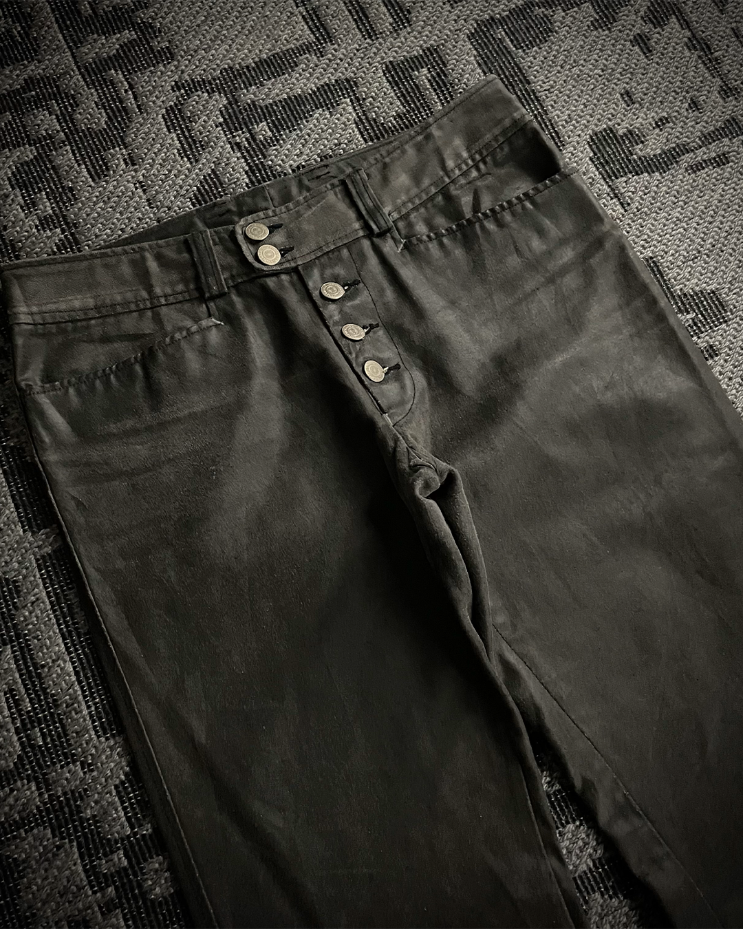 Tornado Mart Waxed Cotton Flared Pants – dirtylabarchive
