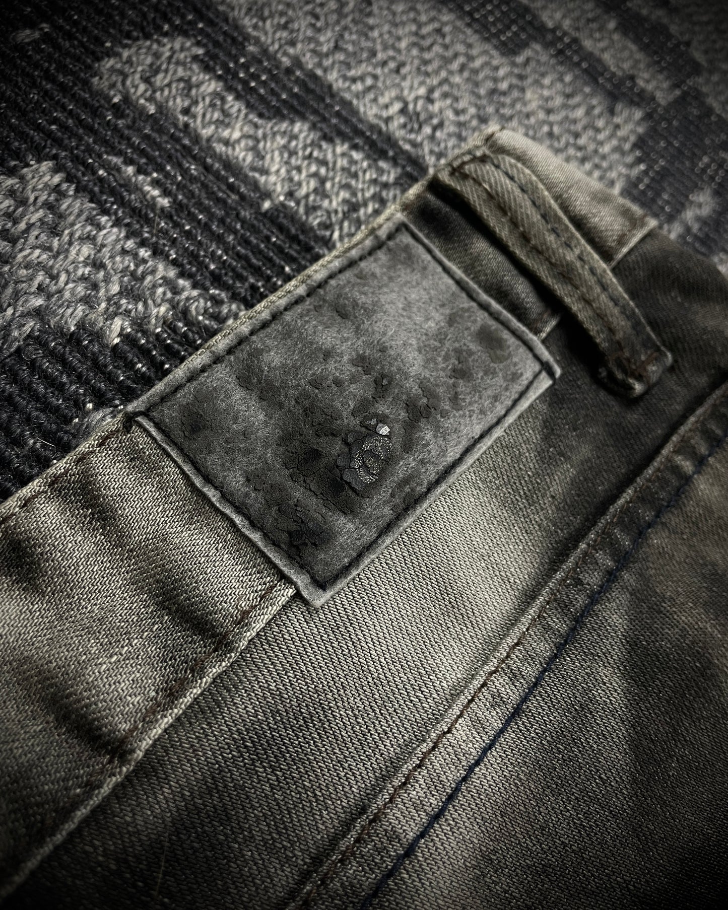 Black Crown Acid Wash Boot Cut Jeans