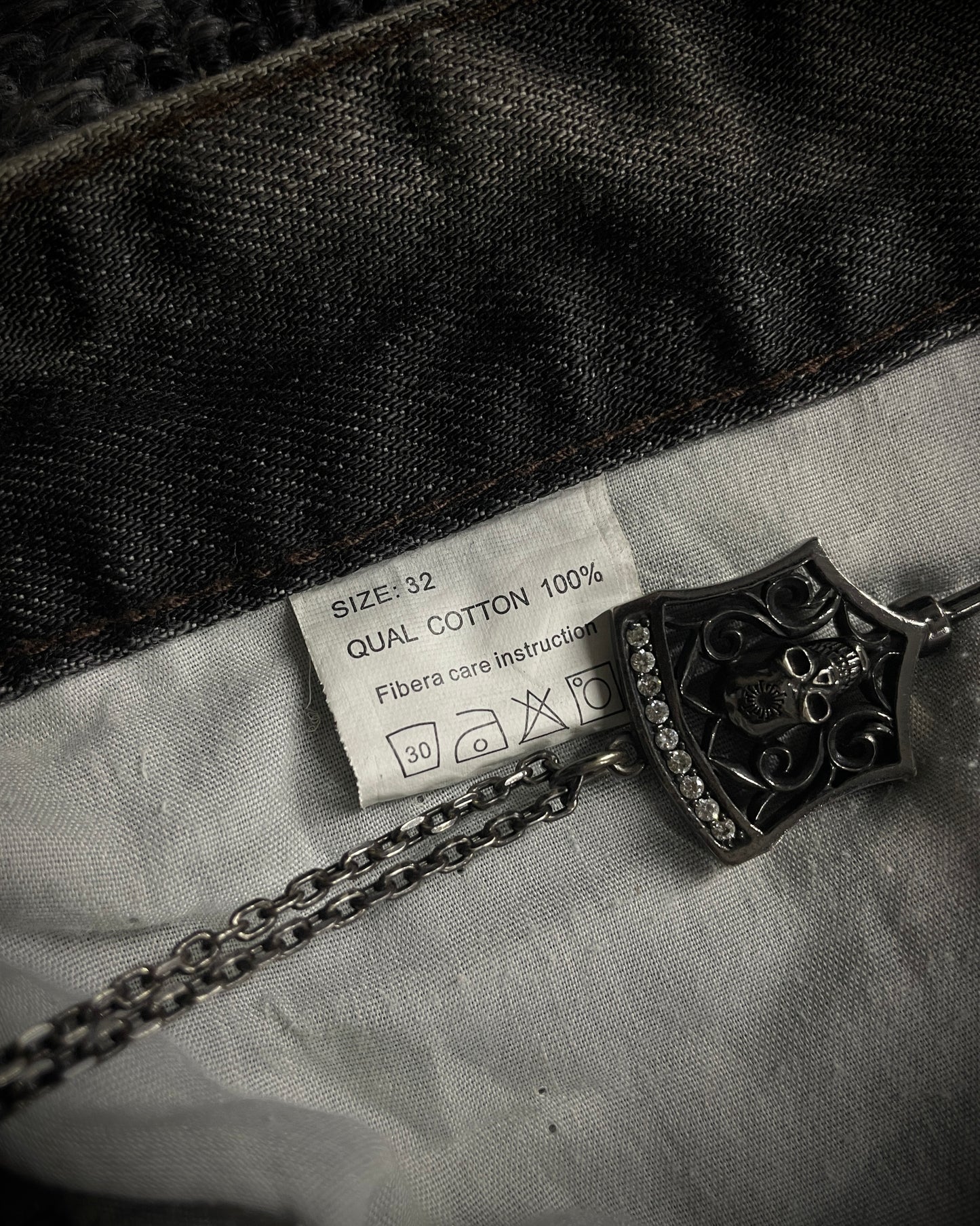 Black Crown Acid Wash Boot Cut Jeans