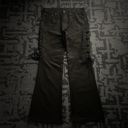 Semantic Design Flared Lace Up Boot Cut Pants