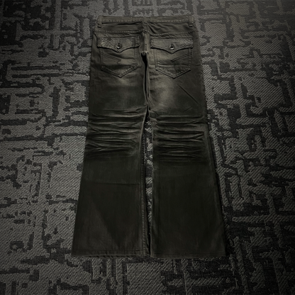 Semantic Design Mud Wash Snake Skin Flare Jeans