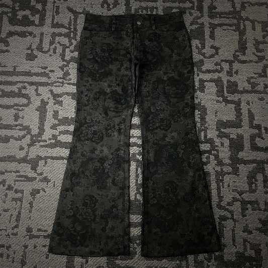 Tornado Mart Femme Floral Pattern Boot Cut Flared Pants