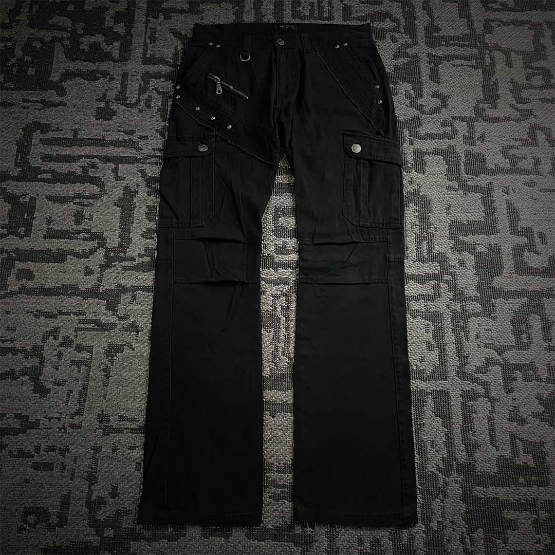 In The Attic Distressed Cargo Studded  Pants