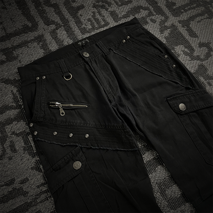 In The Attic Distressed Cargo Studded  Pants