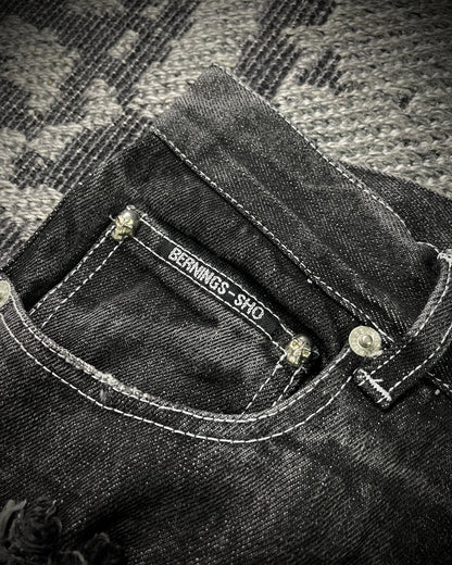 Bernnings Sho Silver Stitch Multi-zip Distressed Poem Bootcut Jeans