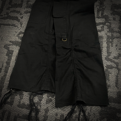 Semantic design double knee cargo flared pants