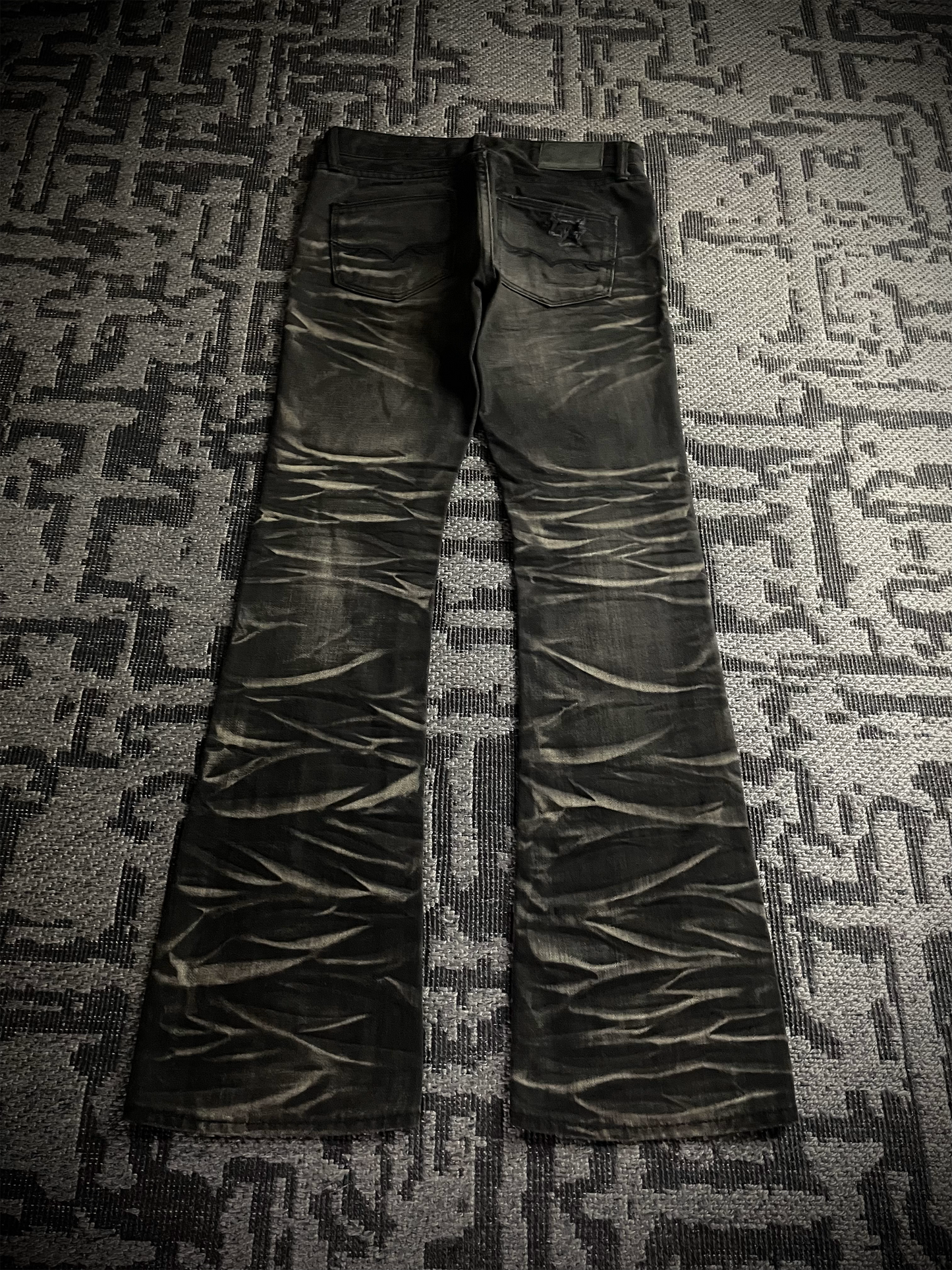 Fuga Claw Marks Distressed Flared Jeans