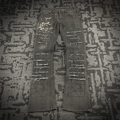 Hysteric Glamour Distressed Damage Splatter Denim