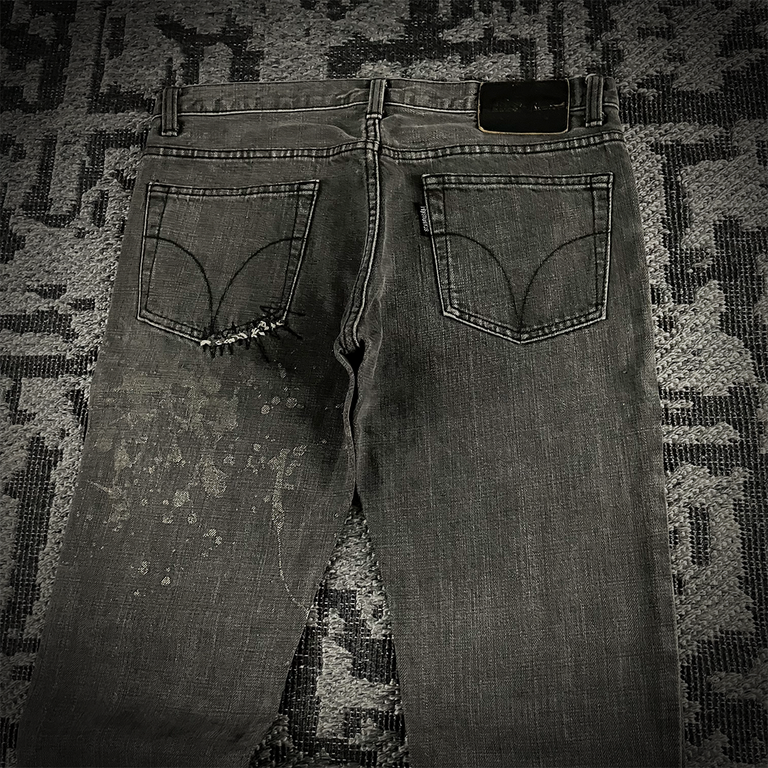 Hysteric Glamour Distressed Damage Splatter Denim