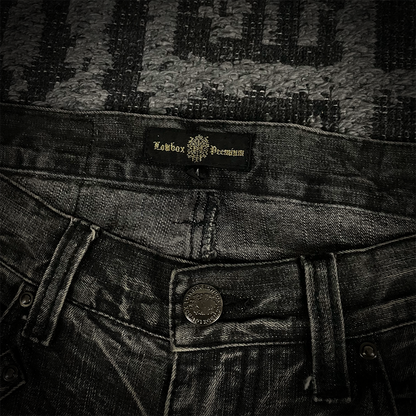 Lowbox Glitter Splash Distressed Flared Jeans