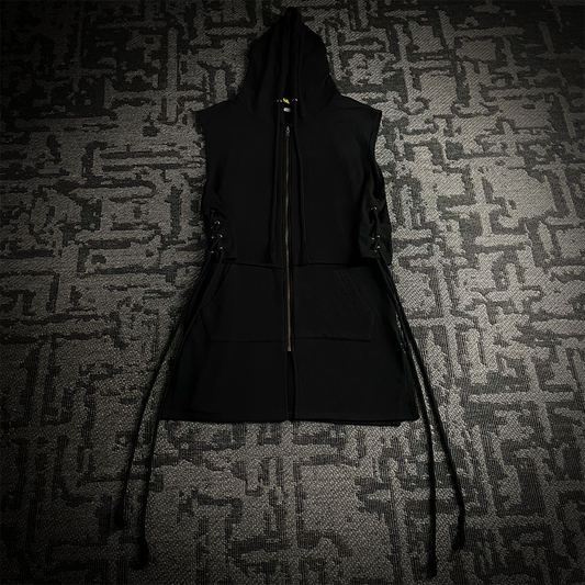 Alleglo Made in Japan Double Layer Lace Up Sleeveless Hoodie