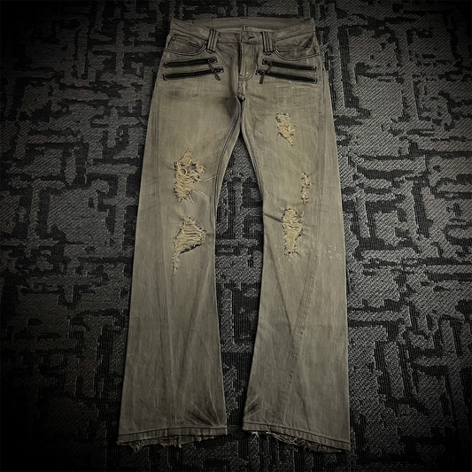 Buffalo Bobs Multi-zip J-cut Distressed Denim