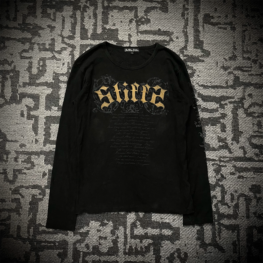 In the attic font crack print long sleeve shirt