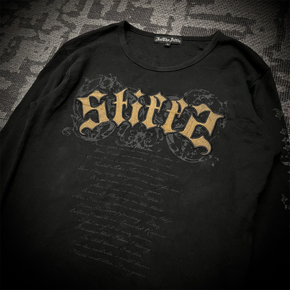 In the attic font crack print long sleeve shirt