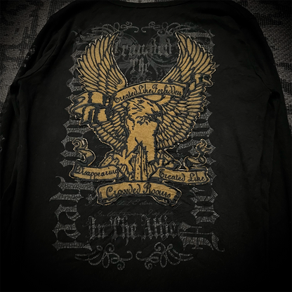 In the attic font crack print long sleeve shirt