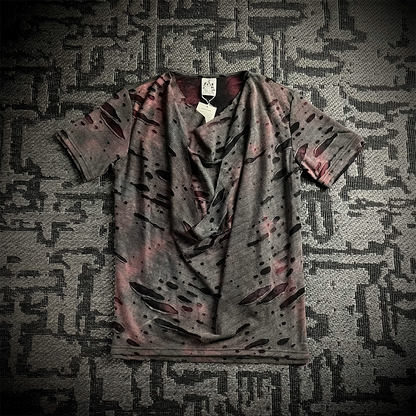 Tornado Mart Tie dye Blood Double layer Ripped Shirt